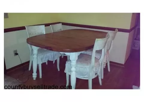 rustic farm house kitchen dining table shabby chic chairs